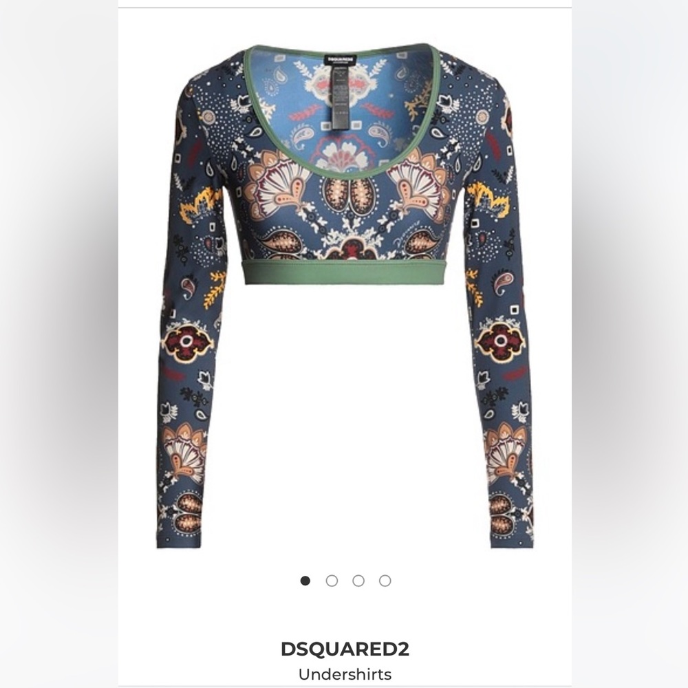 DSQUARED2 Crop tops shirt, slate blue, size medium